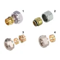 Raccord à compression pour tube métallique M22-10 finition nickelé
