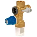 Groupe de sécurité vertical inox 3/4' pour chauffe-eau jusqu'à 10 kW, agrée NF.