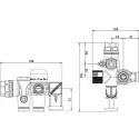 Kit Groupe Triple Sécurité téflon 3/4' + Canne cuivre chromé D 16 + Diélectrique