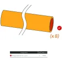 Allonge isolée D intérieur 125 mm, longueur 2 m - x 8 pièces