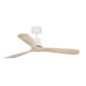 Lantau L Ventilateur de plafond blanc mat et pâles en bois couleur pin avec mote