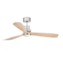 LANTAU LED Ventilateur de plafond nickel mat/pin avec moteur DC SMDLED 50Hz 15W