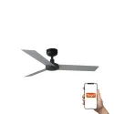 Ventilateur de plafond CRUISER S noir/aluminium, 3 lames, design moderne, Smart