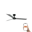Ventilateur de plafond CRUISER L noir/aluminium, 3 lames, design moderne, Smart