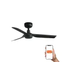 Ventilateur de plafond MINI PUNT S noir, design moderne, 3 lames, Smart Tuya