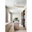 Ventilateur de plafond blanc/érable PUNT M avec 3 lames, design moderne et systè