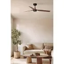 Ventilateur de plafond noir/noyer PUNT M avec 3 lames, design moderne et système