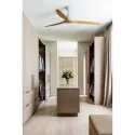 Ventilateur de plafond blanc ALO avec 3 lames en bois et système Smart Tuya inté