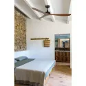 Ventilateur de plafond GOTLAND, design minimaliste, 3 lames marrons, Smart Tuya