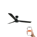 Ventilateur de plafond noir PUNT M avec 3 lames, design moderne et système Smart