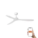 Ventilateur de plafond GOTLAND, design minimaliste, 3 lames blanches, Smart Tuya