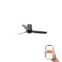 Ventilateur de plafond moderne MINI PUNT TUB S, noir, 3 lames, sans tige