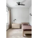 Ventilateur de plafond moderne MINI PUNT TUB S, noir, 3 lames, sans tige