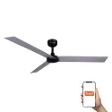 Ventilateur de plafond CRUISER XL noir/aluminium, 3 lames, design moderne, Smart