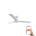 Ventilateur de plafond blanc PUNT M avec 3 lames, design moderne et système Smar