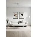 Ventilateur de plafond blanc PUNT M avec 3 lames, design moderne et système Smar