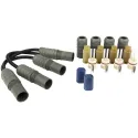 Connecto X 250V 16A IP66 dérivation en X 4 câbles+2 term. Pour autorégulant (B)