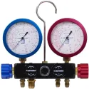 Manifold 4V bain d'huile R290, R32, R410A avec jeu de 3 flexibles de charge