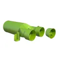 Manchettte droite pour 2 conduits OPTIFLEX PRO D75 et une bouche D125