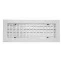 Grille de soufflage/reprise à ailettes orient. dble déflec, blanc, D 500x100 mm