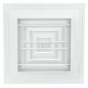 Diffuseur carré fixe 4 voies aluminium blanc plafond AF 704 150x150 mm