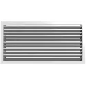 Grille de reprise à ailettes fixes, simple déflexion, blanc, D 800 x 150 mm