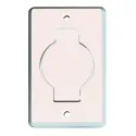 Prise PVC rectangulaire porte ronde 8 X 12.3 cm blanche