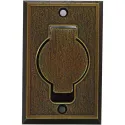 Prise métal rectangulaire porte ronde 8 X 12.7 cm rustique