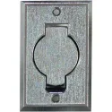 Prise métal rectangulaire porte ronde 8 X 12.7 cm chromée
