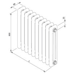 Radiateur fluide caloporteur Vuelta TMC-SR 1500 Watts - Réf : TMC6-150-104-SR