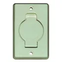 Prise PVC rectangulaire porte ronde 8 X 12.3 cm amande