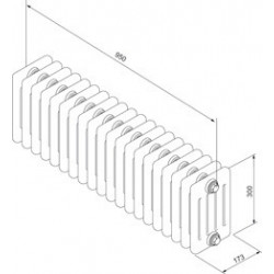 Radiateur fluide caloporteur Vuelta TMC-SR 1000 Watts - Réf : TMC3-100-100-SR