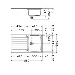 Evier Argos inox AGX 211-86 Inox lisse 666379