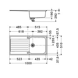 Evier Argos AGX/AGT 211-100 Inox lisse 666386