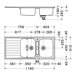 Evier Argos AGX 221 Inox lisse 666416