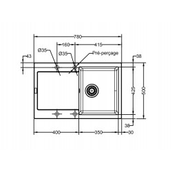 Evier Maris Fragranit MRG 611-78 Stone 094624