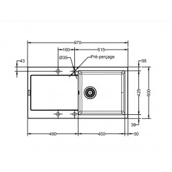 Evier Maris Fragranit MRG 611-97 Oyster 907822