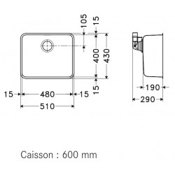 Evier Aton Inox ANX 110-48 Vidage manuel 013868