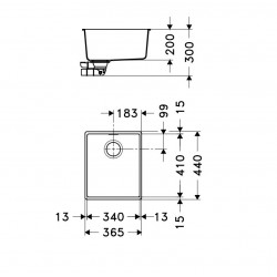 Evier Sirius Tectonite SID 110-34 Carbone 008475
