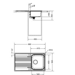 Evier Smart Inox SRX/SRL 611-86 Inox 640613