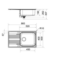 Evier Smart inox SRX/SRL 611-86L Inox Dekor 640644