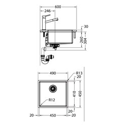 Evier Box inox BXX 110-45 Vidage automatique 653231