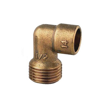 Mamelon plomberie fer cuivre coudé mâle 3/4" Ø 18 Réf : 92GC1820