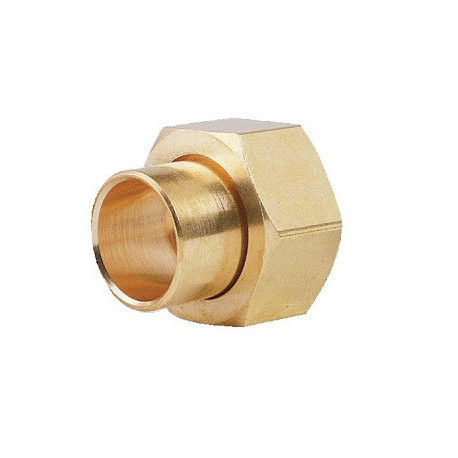Manchon fer cuivre droit femelle / douille avec joint 1/2" Ø 14 Réf : 02935