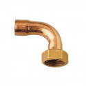 Manchon fer cuivre coudé femelle / douille 1/2" Ø 14 Réf : 05074