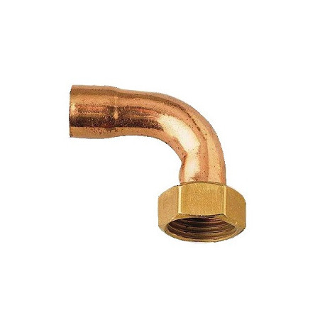 Manchon fer cuivre coudé femelle / douille 1/2" Ø 16 Réf : 05075