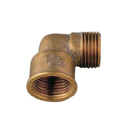 Coude laiton brut mâle / femelle 1"1/2 Ø 40x49 Réf : 92G40
