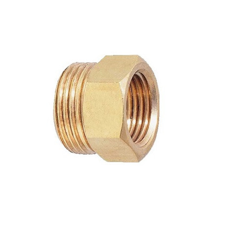 Mamelon plomberie égal laiton brut mâle / femelle 3/4" Ø 20x27 Réf : 03217