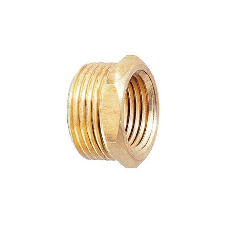 Réduction laiton brut mâle / femelle avec collerette 1/2" - 3/4" Réf : 03710