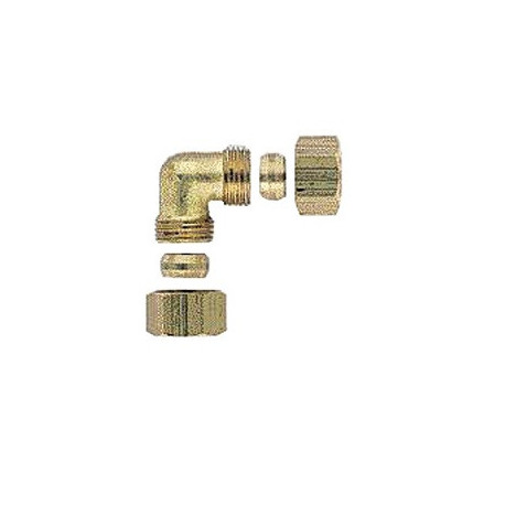 Raccord bicone laiton coudé égal femelle / femelle pour cuivre Ø 14 Réf : D371214